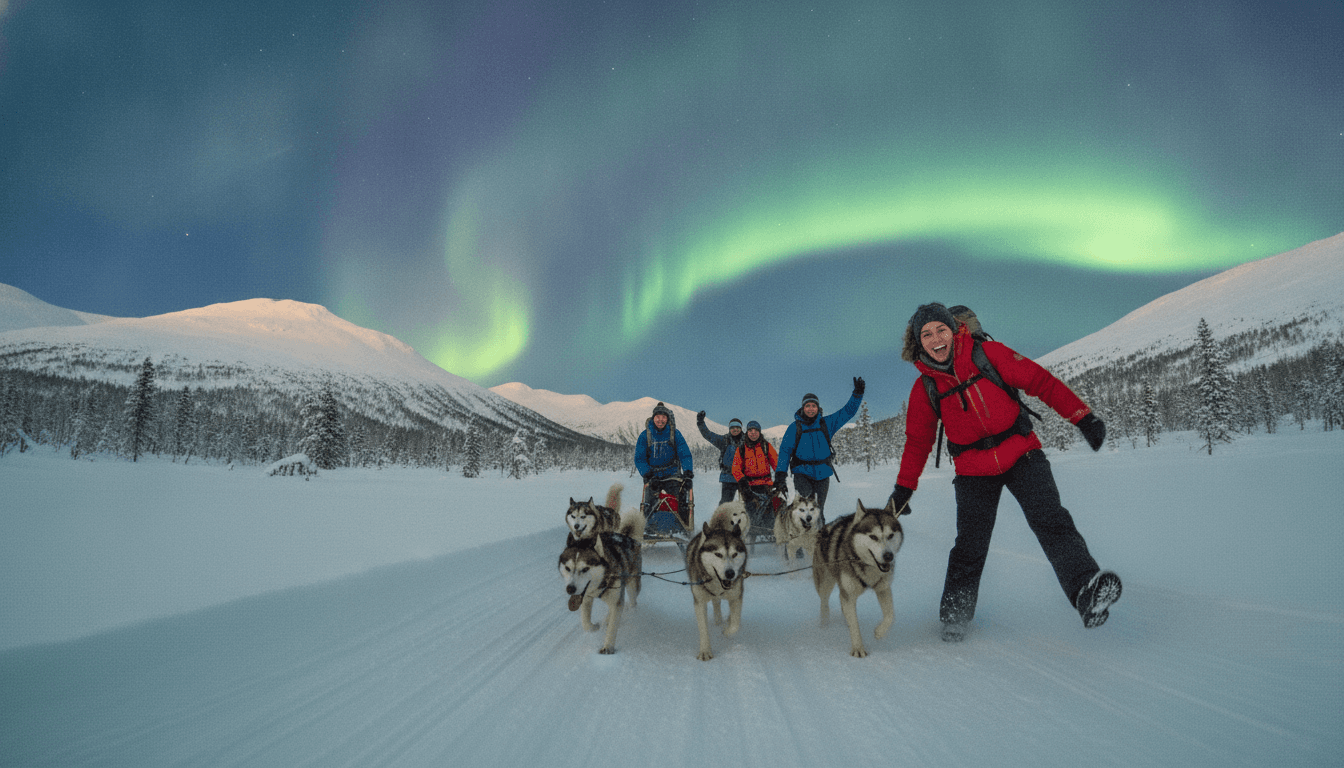 Self-Launched Husky Sledding & Northern Lights Expedition in Norway
