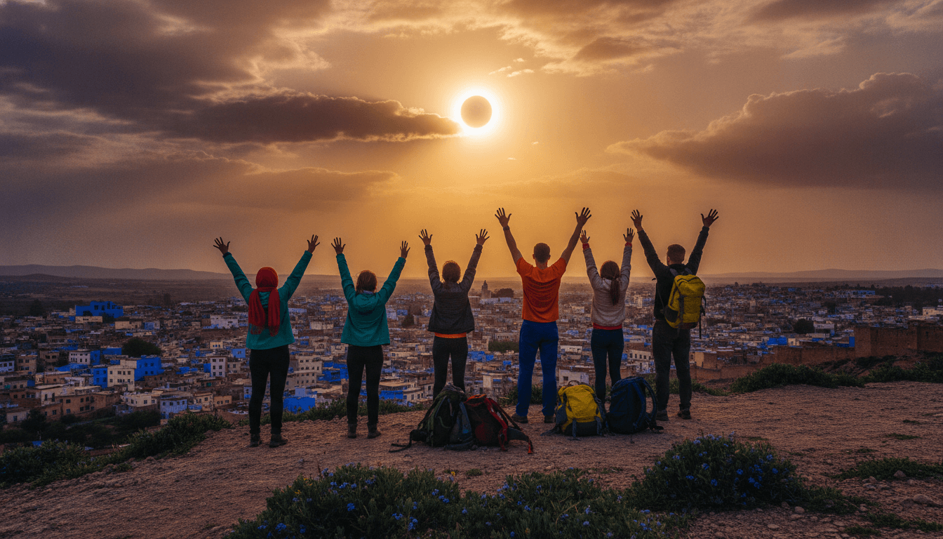 Morocco Eclipse 2027: Sun, Shadow & Chefchaouen — Self-Launched