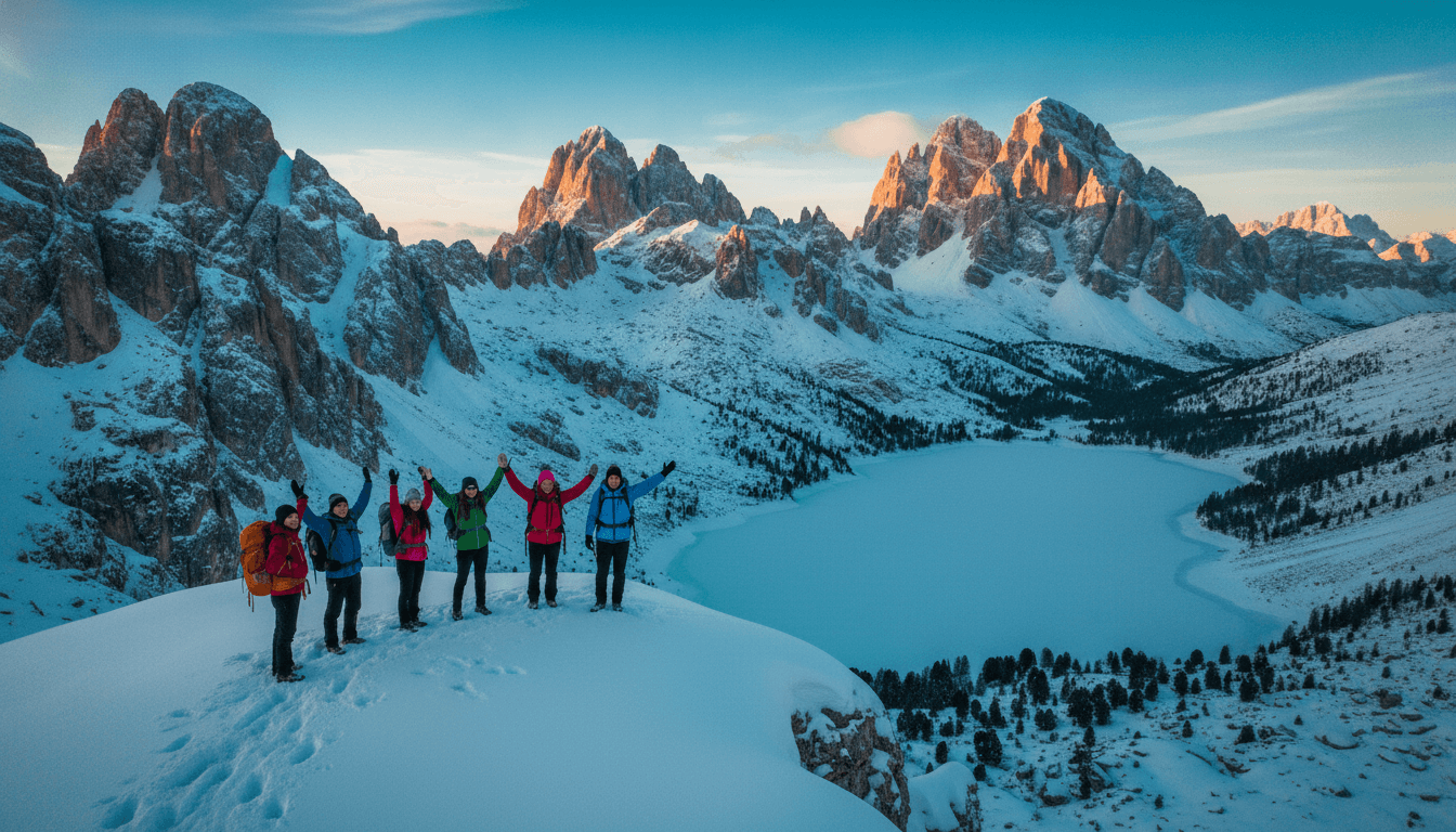Self-Launched Winter Hiking in the Italian Dolomites